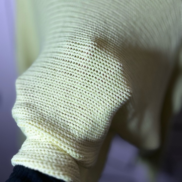 Rag Poets Neon Yellow Oversized Drop Shoulder Knit Sweater, Size Small - Picture 5 of 10